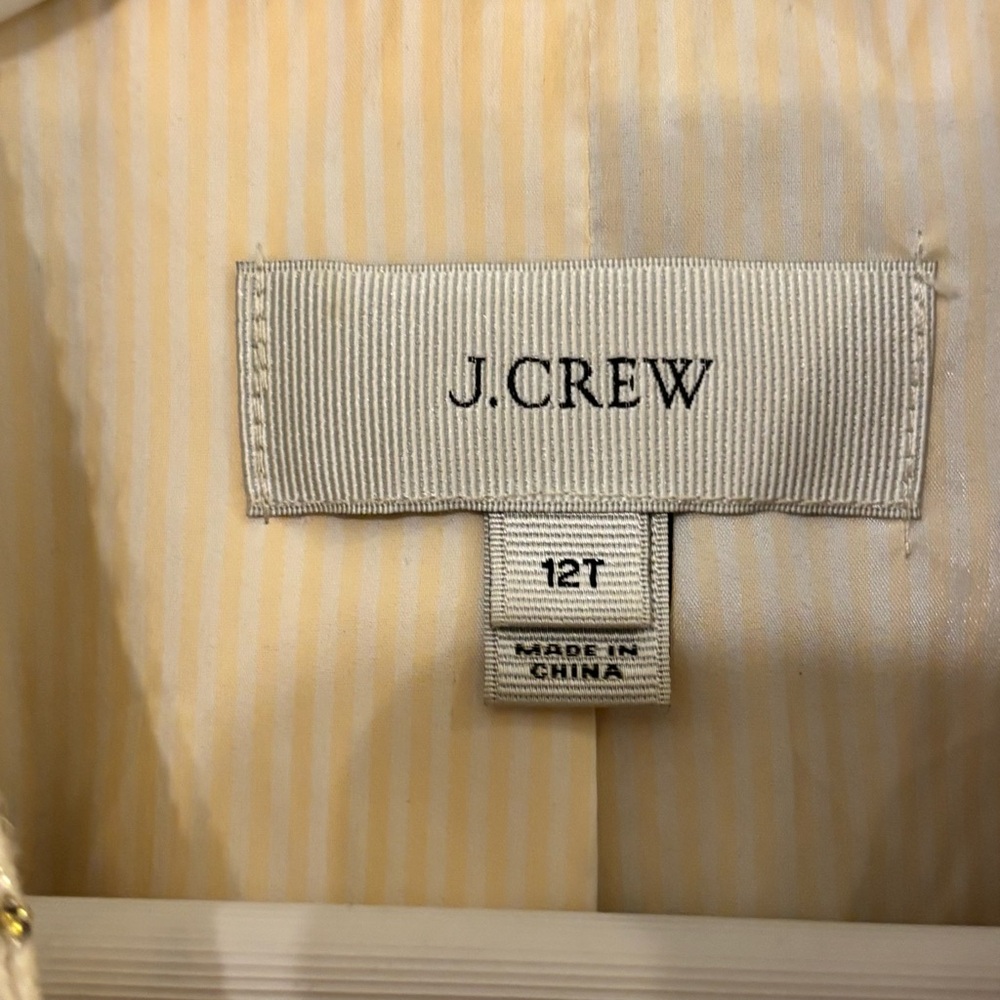 J. CREW Metallic Tweed Lady Jacket Blazer Cream Size 12 Tall - Picture 9 of 14